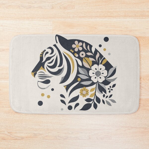 Item preview, Wild tiger abstract art, floral animal, Be brave symbol, Wild cat art, Bold Minimalistic artwork designed and sold by Radiant-R-art.