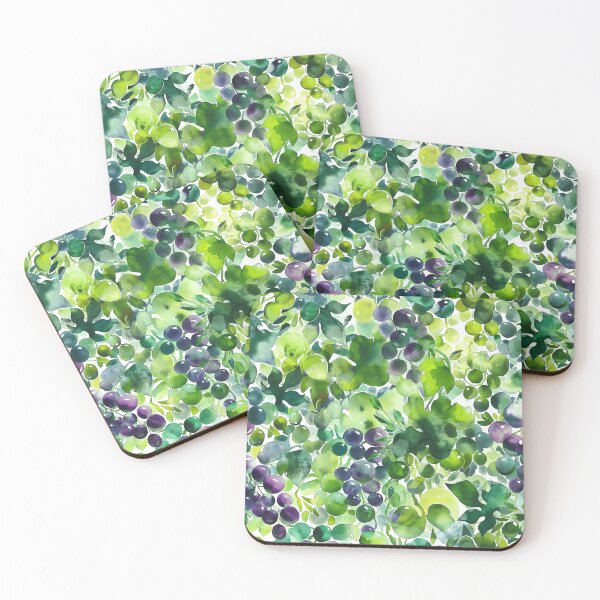 Item preview, Mediterranean Vineyards Watercolor Pattern - Greek Grapevines in Green & Purple designed and sold by aricutcia.