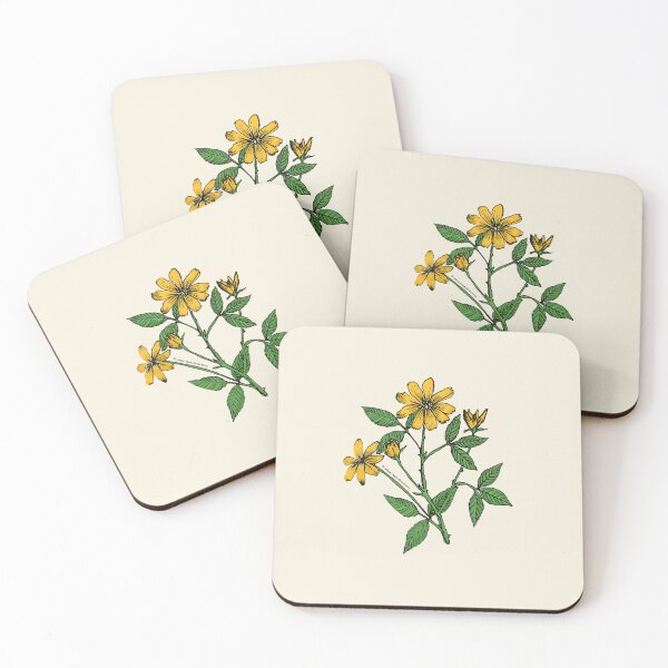 Item preview, Yellow Pompon Rose Bloom Single 1-7 Petals Almost Flat designed and sold by zenithcreative.
