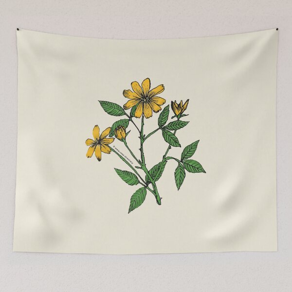 Item preview, Yellow Pompon Rose Bloom Single 1-7 Petals Almost Flat designed and sold by zenithcreative.