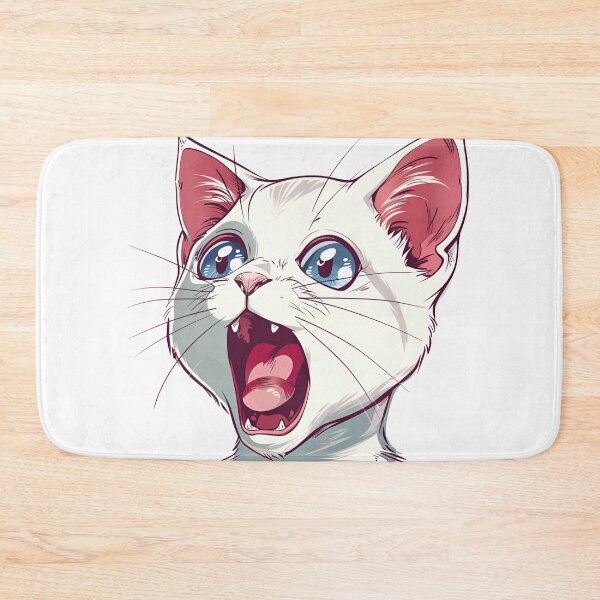Item preview, White Cat Screaming designed and sold by Crazycatgraphic.
