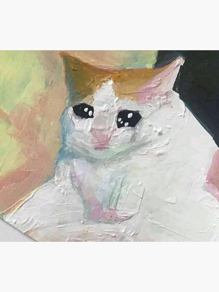 Sad cat painting