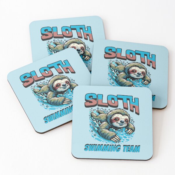 Item preview, Sloth Swimming Team designed and sold by RockBeeDesigns.
