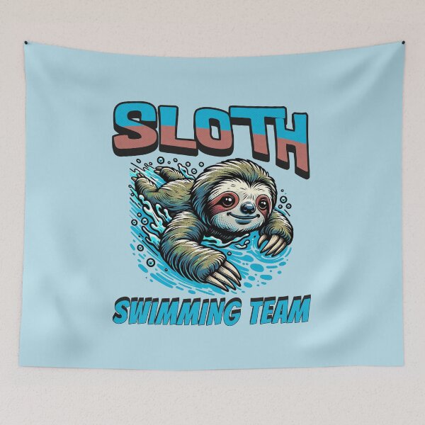 Item preview, Sloth Swimming Team designed and sold by RockBeeDesigns.