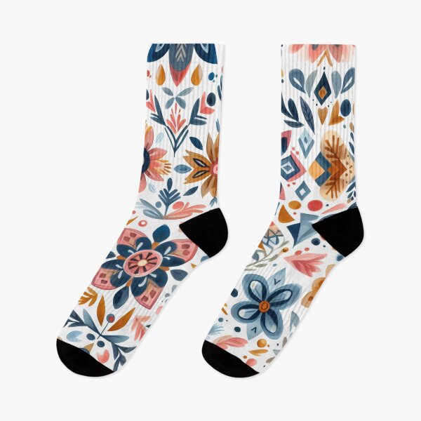 Item preview, Scandinavian Folk Art floral pattern  designed and sold by FOLK ART FUSION by heidiannemorris.