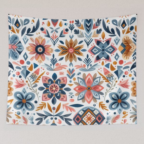 Item preview, Scandinavian Folk Art floral pattern  designed and sold by FOLK ART FUSION by heidiannemorris.