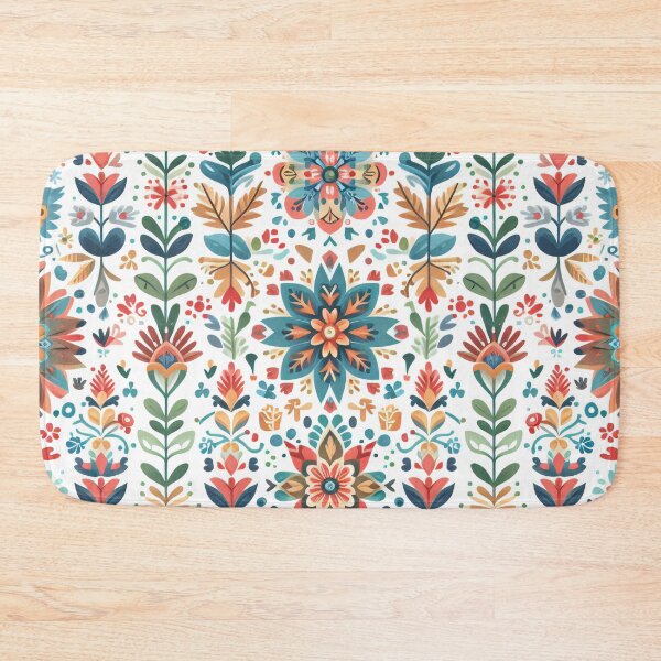 Item preview, Scandinavian Folk Art floral pattern  designed and sold by FOLK ART FUSION by heidiannemorris.