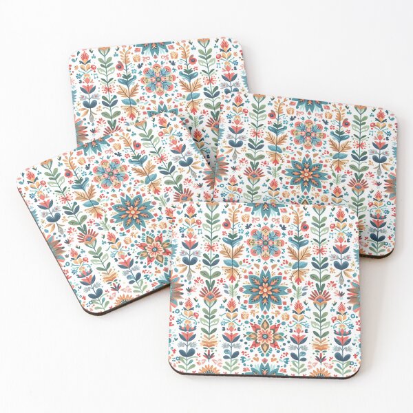 Item preview, Scandinavian Folk Art floral pattern  designed and sold by FOLK ART FUSION by heidiannemorris.