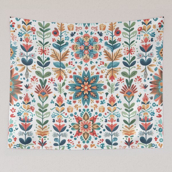Item preview, Scandinavian Folk Art floral pattern  designed and sold by FOLK ART FUSION by heidiannemorris.