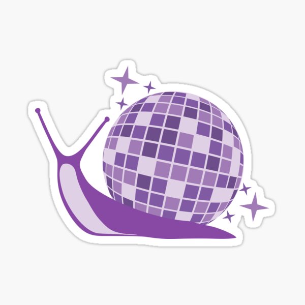 Item preview, Disco Ball Snail - Groovy Retro Mirror Ball designed and sold by TheStickerForge.