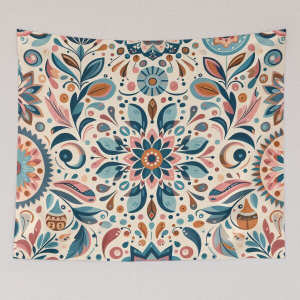 Item preview, Scandinavian Folk Art floral pattern  designed and sold by FOLK ART FUSION by heidiannemorris.