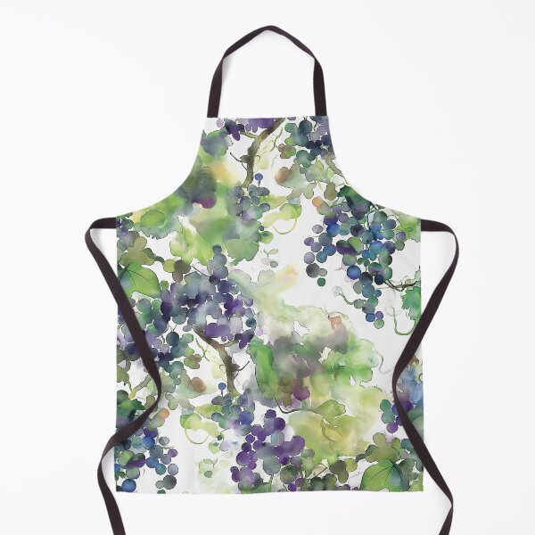 Item preview, Grecian Vineyard Serenity Watercolor Pattern - Lush Green & Purple Grapevines designed and sold by aricutcia.