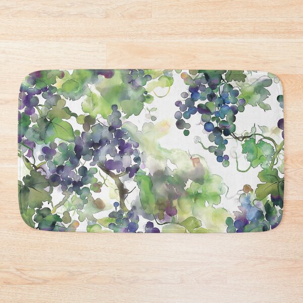 Item preview, Grecian Vineyard Serenity Watercolor Pattern - Lush Green & Purple Grapevines designed and sold by aricutcia.