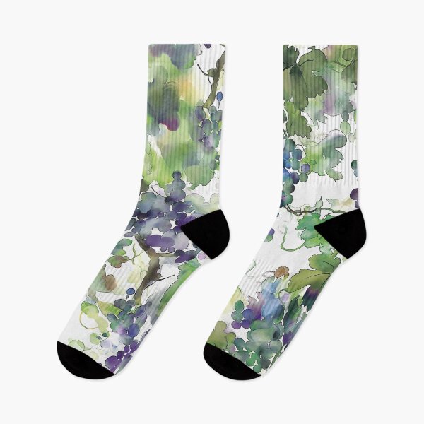 Item preview, Grecian Vineyard Serenity Watercolor Pattern - Lush Green & Purple Grapevines designed and sold by aricutcia.