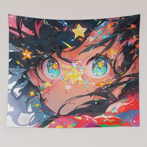 Item preview, Magical Vibrant Stars Anime Girl designed and sold by bubblegoth.