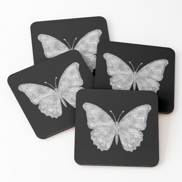 Artikelvorschau, Silberner Glitzer-Schmetterling, Schmetterlingskunst, glitzernder Schmetterling entworfen und verkauft von Martist01.