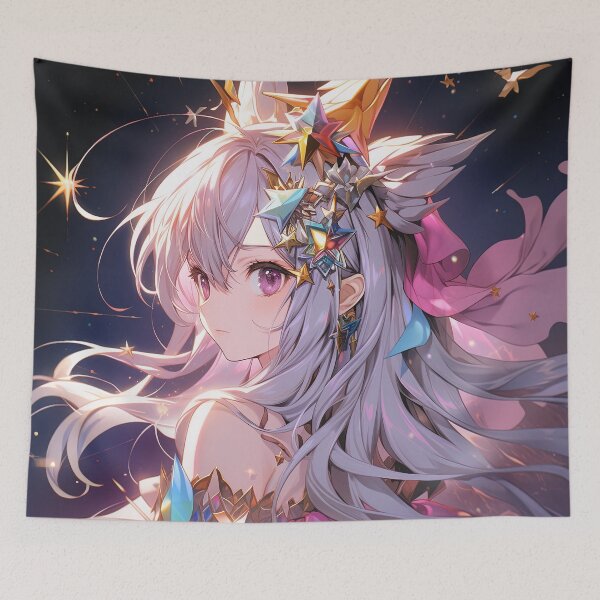 Item preview, Mystical Celestial Starry Anime Girl designed and sold by bubblegoth.