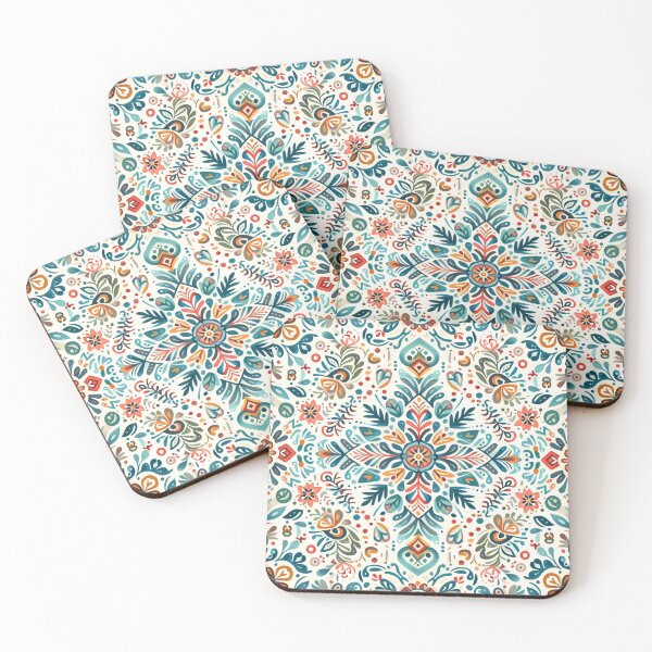Item preview, Scandinavian Folk Art floral pattern  designed and sold by FOLK ART FUSION by heidiannemorris.