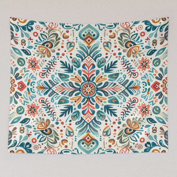 Item preview, Scandinavian Folk Art floral pattern  designed and sold by FOLK ART FUSION by heidiannemorris.