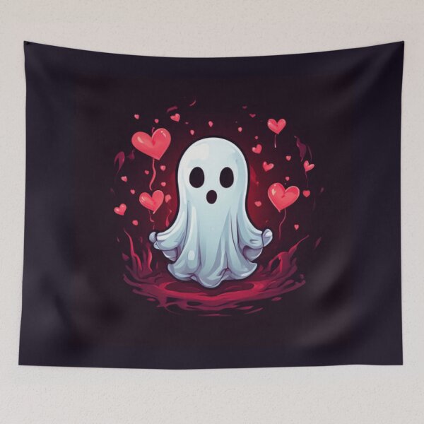 Item preview, Ghost with hearts designed and sold by Planetporridge.