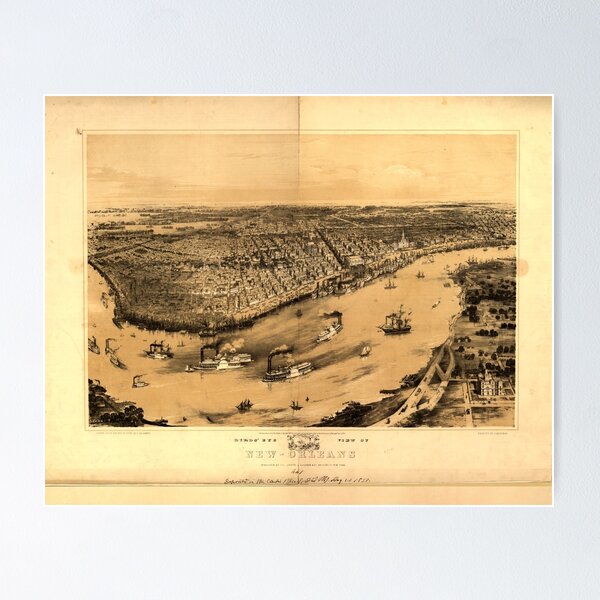 Item preview,  Birds' eye view of New-Orleans (1851) designed and sold by allhistory.