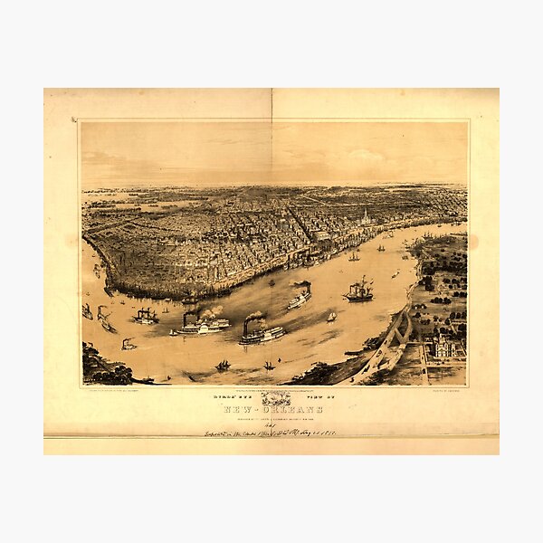Item preview,  Birds' eye view of New-Orleans (1851) designed and sold by allhistory.