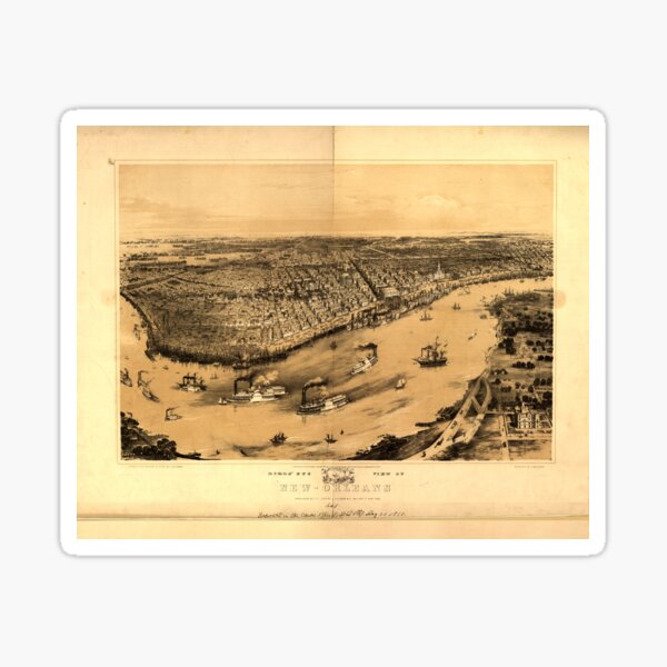 Item preview,  Birds' eye view of New-Orleans (1851) designed and sold by allhistory.
