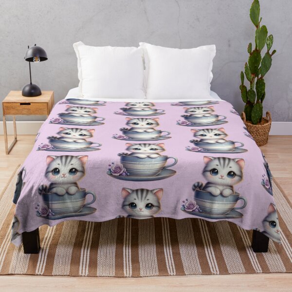 Item preview, Cute Cat in a Cup designed and sold by NettiesWallArt.