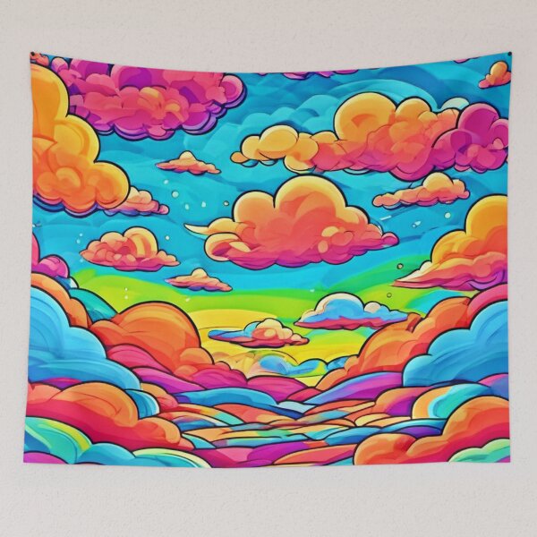 Item preview, Colorful Cloud Cartoons designed and sold by Health And Fitness Posts e-Store.
