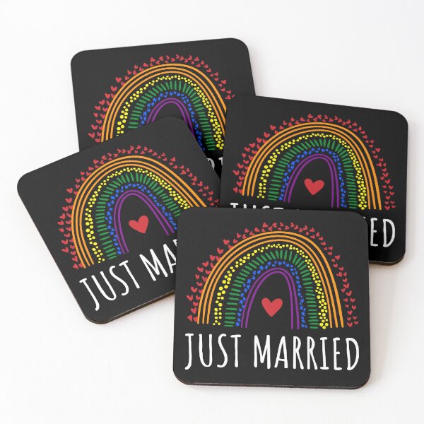 Item preview, Pride Flag Colors - Just Married V designed and sold by Lemon Pepper.