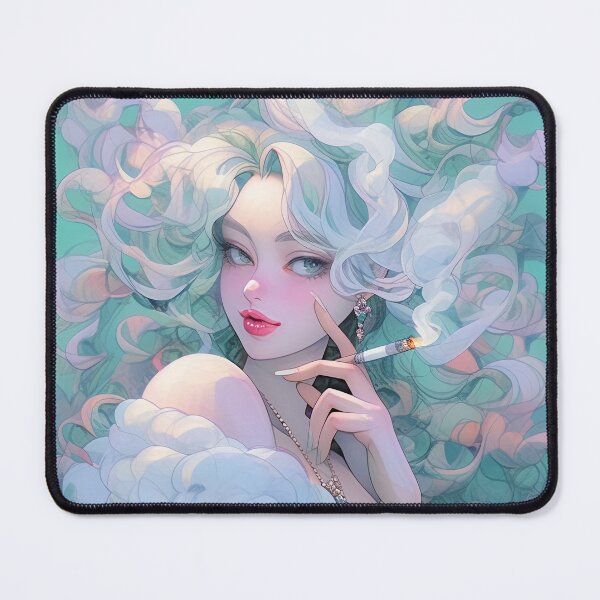 Item preview, Elegant Ethereal Pearls and Cigarette Smoke Anime Girl designed and sold by bubblegoth.