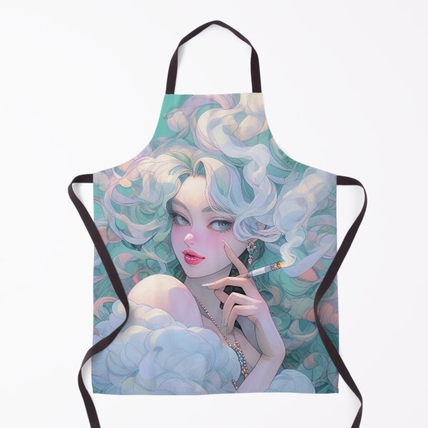 Item preview, Elegant Ethereal Pearls and Cigarette Smoke Anime Girl designed and sold by bubblegoth.