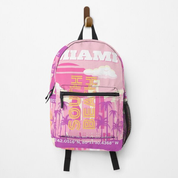 Artikelvorschau, Miami Beach, Miami Travel Art, Preppy Room, Pink entworfen und verkauft von Magic Love Art Print.