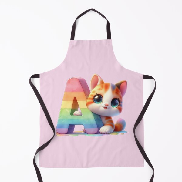 Item preview, Cute Cat Rainbow Letter A designed and sold by NettiesWallArt.