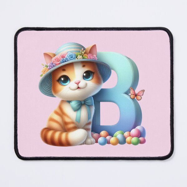 Item preview, Cute Cat Rainbow Letter B designed and sold by NettiesWallArt.