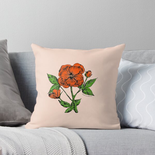 Item preview, Orange Pompon Rose Bloom Semi-Double 8-15 Petals In 2 Rows designed and sold by zenithcreative.