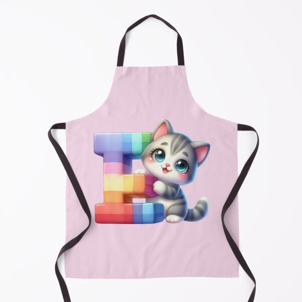 Item preview, Cute Cat Rainbow Letter E designed and sold by NettiesWallArt.