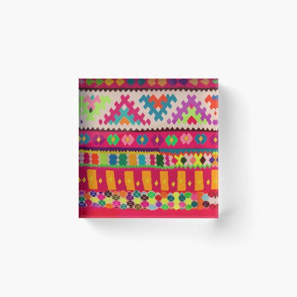 Item preview, Multicolor embroidery maximalist chevron decor dopamine dressing print  designed and sold by T-Mex.