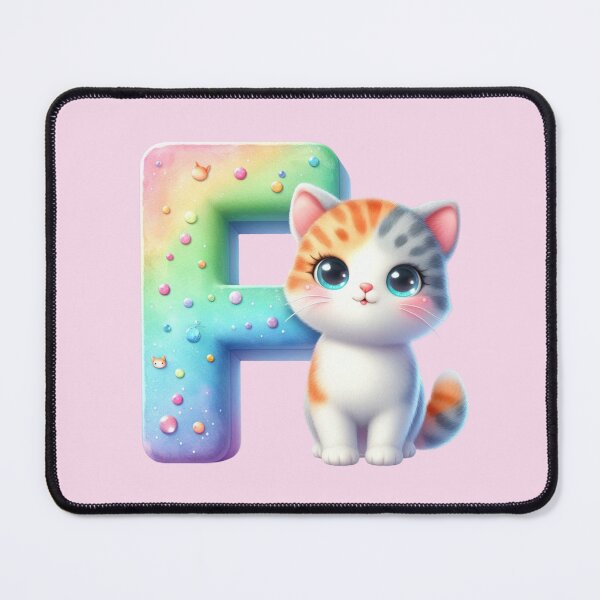 Item preview, Cute Cat Rainbow Letter F designed and sold by NettiesWallArt.