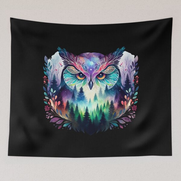 Item preview, Owl design art floral designed and sold by RedStormCrafts.