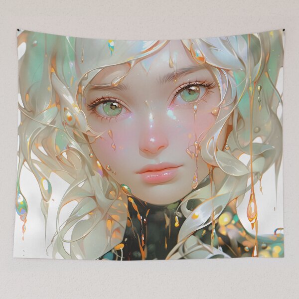 Item preview, Ethereal Luminescent Slime Drip Nymph Anime Girl designed and sold by bubblegoth.