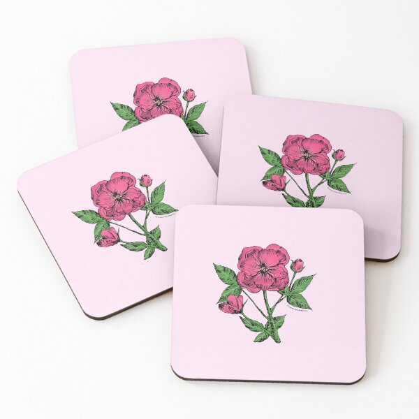 Item preview, Mid Pink Pompon Rose Bloom Semi-Double 8-15 Petals In 2 Rows designed and sold by zenithcreative.