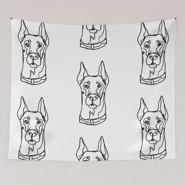 Item preview, Doberman One Line Art designed and sold by DrawesomeStudio.