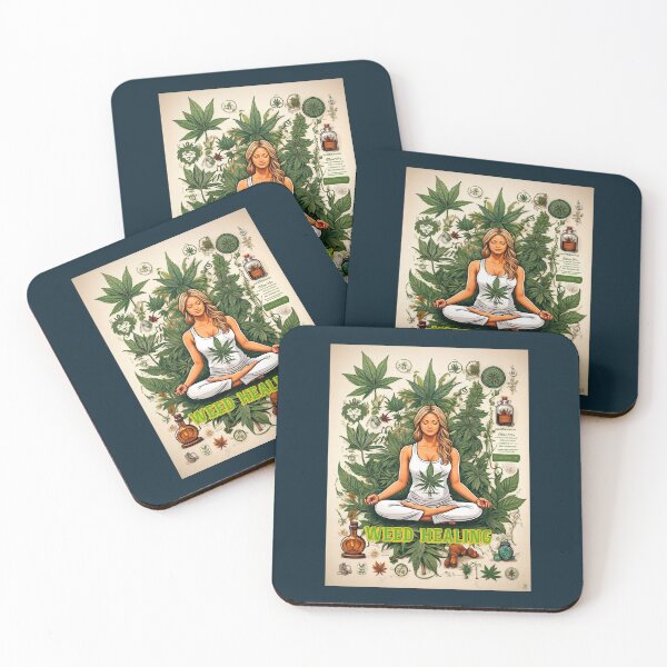 Item preview, Weed Healing yoggi poster designed and sold by GreenKingShop.