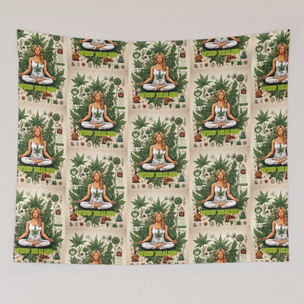 Item preview, Weed Healing yoggi poster designed and sold by GreenKingShop.