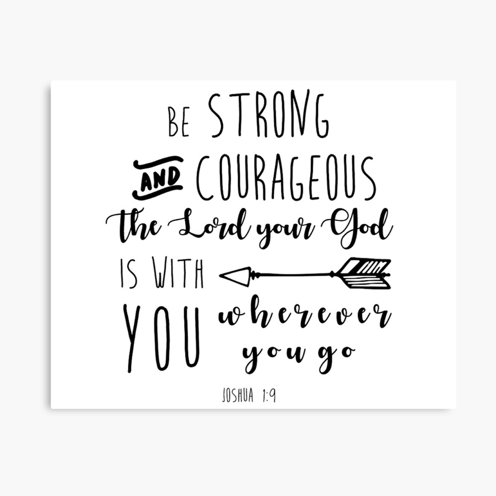 "Joshua 1:9 Bible Calligraphy quote" Canvas Print by ...