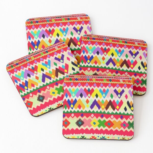 Item preview, Geometric multicolor embroidery maximalist decor chevron folk art designed and sold by T-Mex.