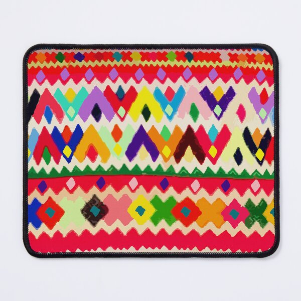 Item preview, Geometric multicolor embroidery maximalist decor chevron folk art designed and sold by T-Mex.