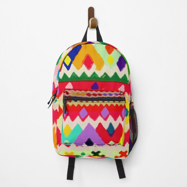 Item preview, Geometric multicolor embroidery maximalist decor chevron folk art designed and sold by T-Mex.