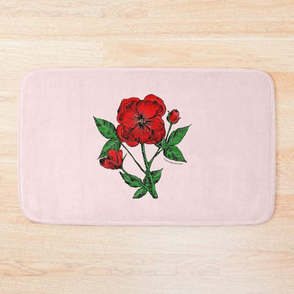 Item preview, Bright Red Pompon Rose Bloom Semi-Double 8-15 Petals In 2 Rows designed and sold by Rachael Taylor.